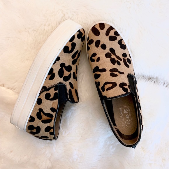 skechers leopard slip ons
